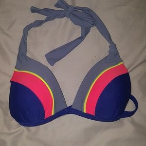 Multicolored push up bikini top